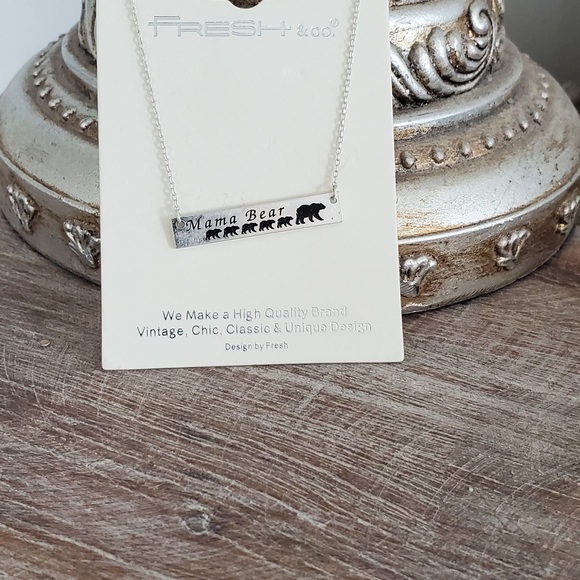 silver mama bear 5 cubs necklace - Picture 5 of 5